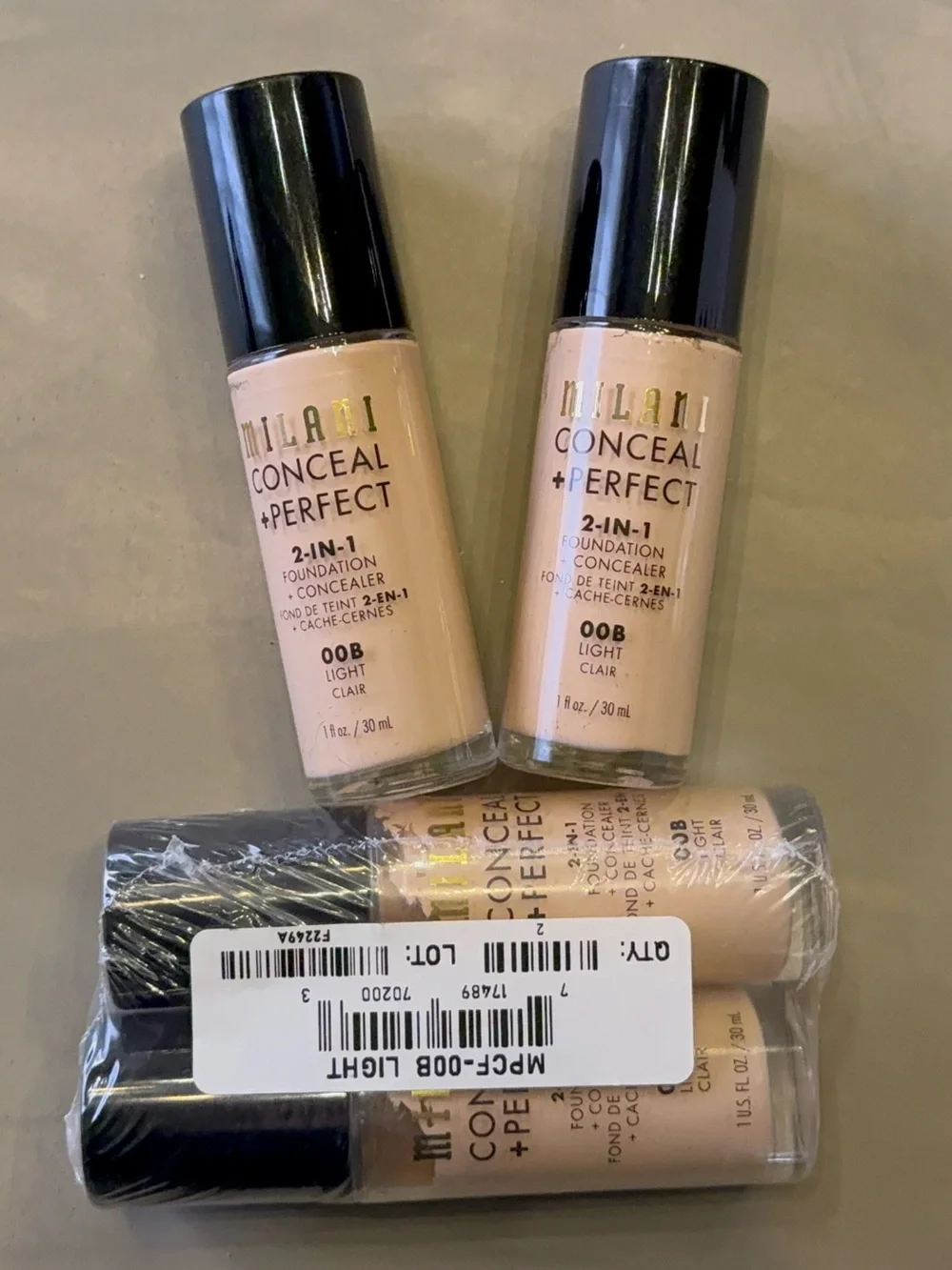 Milani Conceal + Perfect 2-in-1 Foundation & Concealer - 00B Light (Beige) 4 PCS